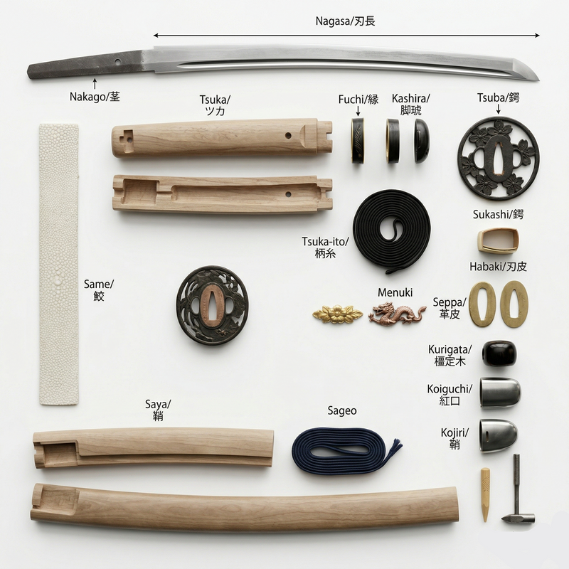 Anatomie du Katana — Atelier Katana