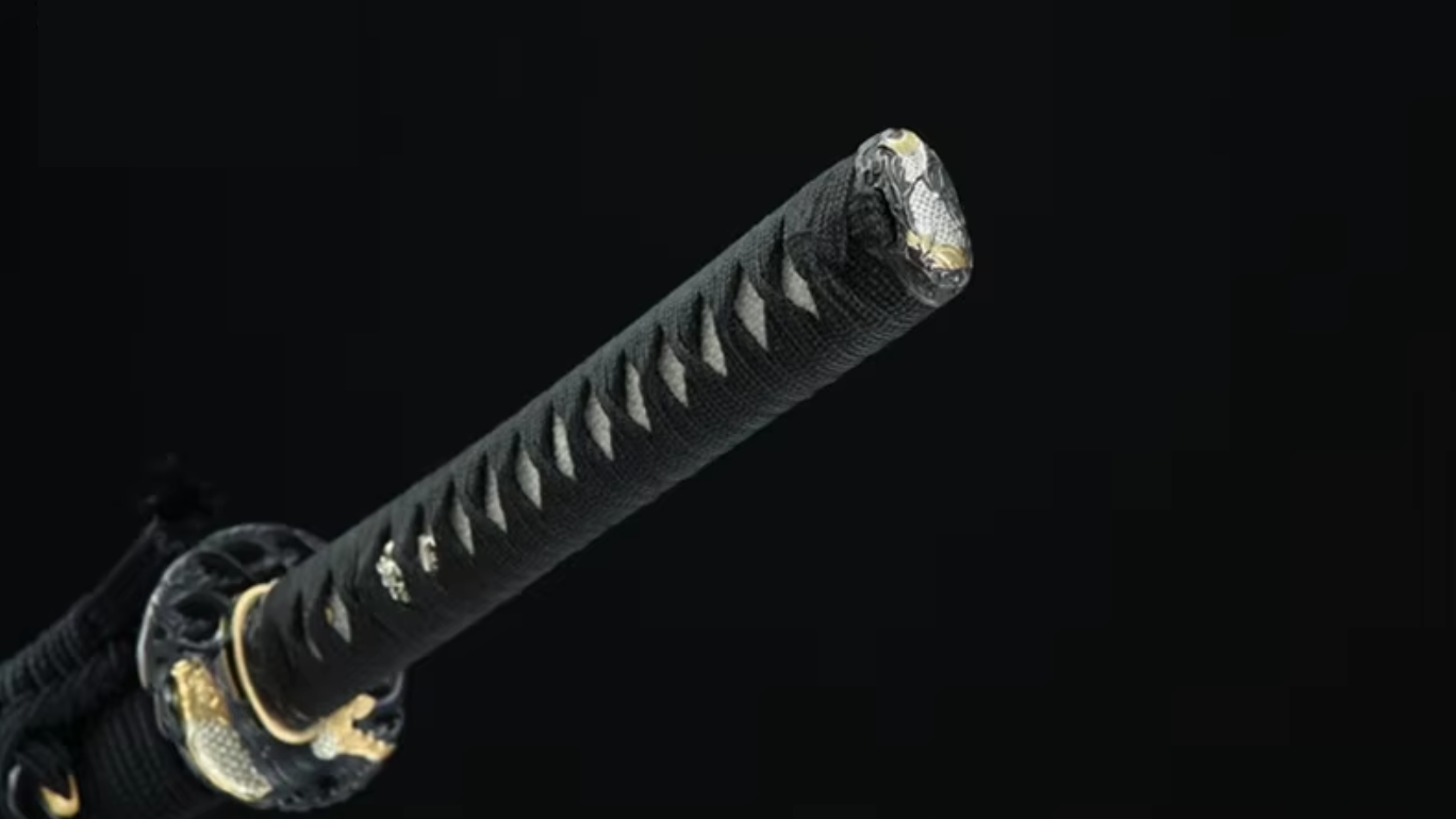 Katana Mizuchi SS430 — forgé à la main avec saya nacrée et tsuba en laiton noirci — Atelier Katana