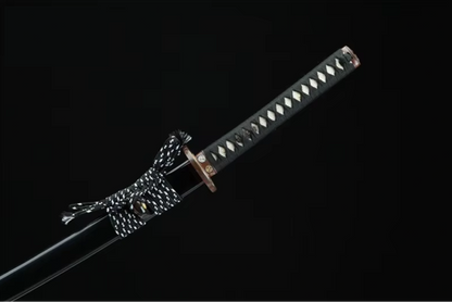 Katana Gingetsu SS428 — forgé et poli à la main, hamon réel, tsuba plaquée or et argent — Atelier Katana