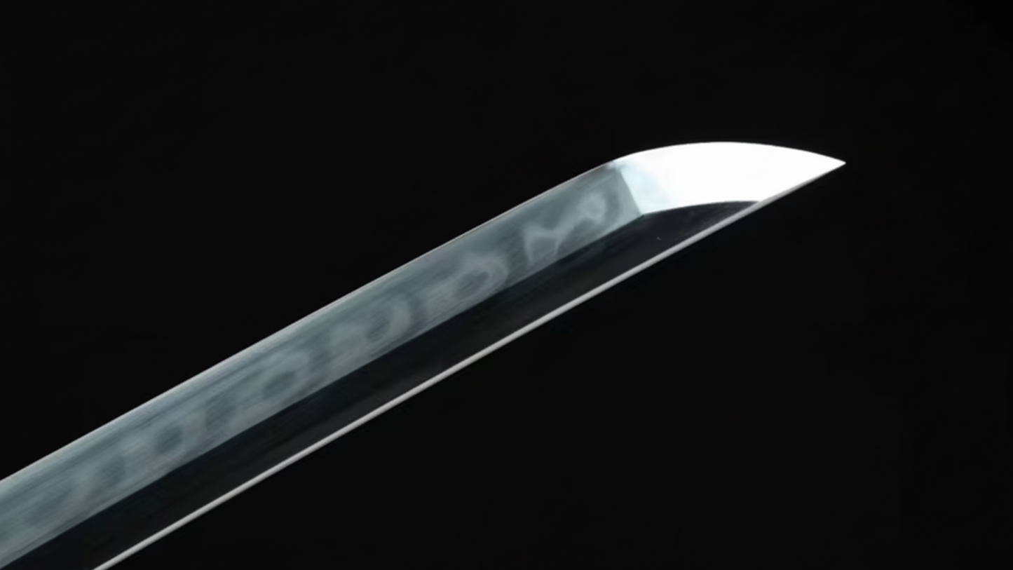 Katana Shinjū SS731 — acier T10 trempé à l'argile avec hamon réel et saya incrustée de nacre — Atelier Katana