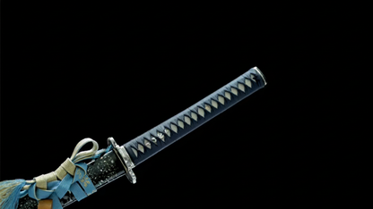Katana Shinjū SS731 — acier T10 trempé à l'argile avec hamon réel et saya incrustée de nacre — Atelier Katana