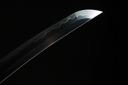 Katana Tamashii SS429 — trempé à l'argile avec hamon réel et saya incrustée de nacre gravée — Atelier Katana