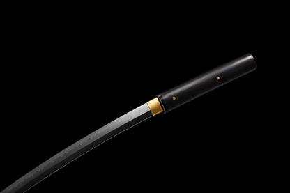 Katana Kuroki SS279 — lame avec hamon choji distinctif et saya en ébène massif — Atelier Katana