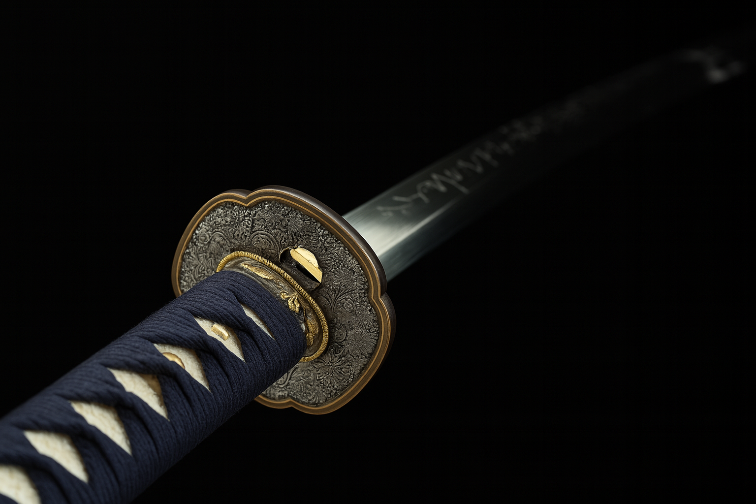 Katana Musha SS370 — acier T10 trempé à l'argile avec hamon réel et lame pleine soie — Atelier Katana