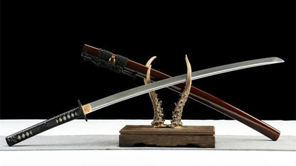 Katana Shiro — T10 hamon réel — Samegawa blanc & ito cuir — vue 5